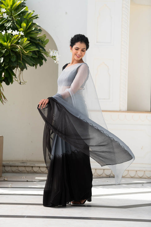 MULMUL NIGHT SKY CHIFFON SAREE MULMUL NIGHT SKY CHIFFON SAREE